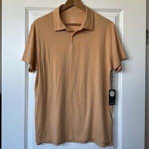Daniel Hechter Paris Men's Polo Shirt Pima Cotton sz Large Mustard Short Sleeve